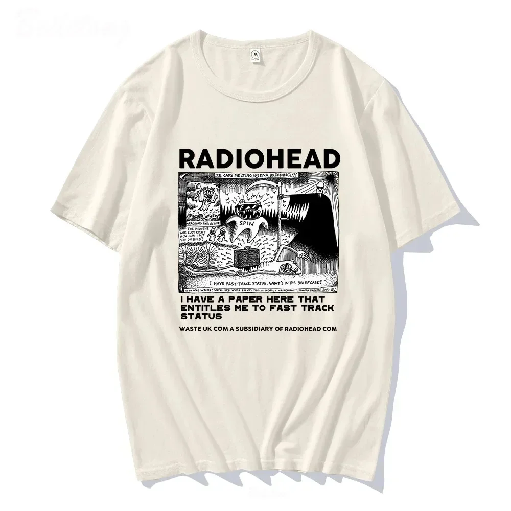 Harajuku Fashion Radiohead T-Shirt Men Women Vintage Graphic Tees Hombre Unisex High Quality Cotton Crewneck Classic T-shirts