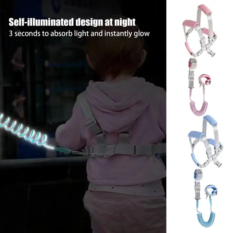 Pulsera con arnés antipérdida para niños, Correa cómoda para caminar, cuerda de tracción para la muñeca para caminar al aire libre, ir de compras, viajar