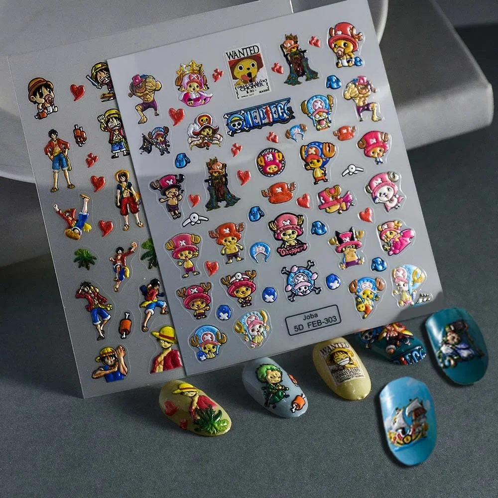 One Pieces 5D Adhesive Stickers Nail Decals Nails Art Manicure Supplies Decoration Cartoon Sticker Nail Parts Slider Accessories