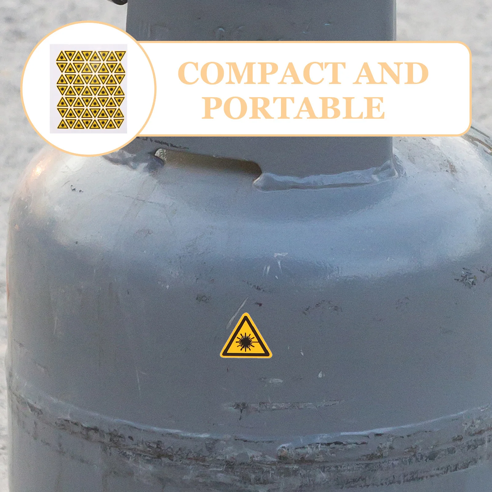 50 قطعة من ملصقات السلامة بالليزر المقاومة للماء، شارات تحذيرية على شكل مثلث ساطع، ملصقات لاصقة قوية من مادة PVC لعلامة تحذير المعدات #6