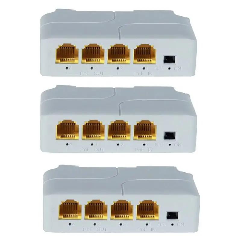 

New!4 Port POE Extender 10/100/1000Mbps 1 In 3 Out Gigabit Poe Extender 1 To 3 Network Switch Repeater For Poe Switch