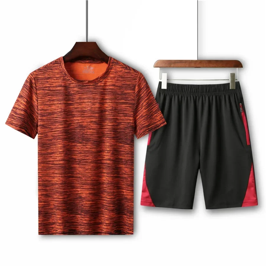 Ensemble t-shirt et short pour homme, haut à manches courtes, survêtement sportif, décontracté, doux, grande taille, 7XL, 8XL, été, 2025