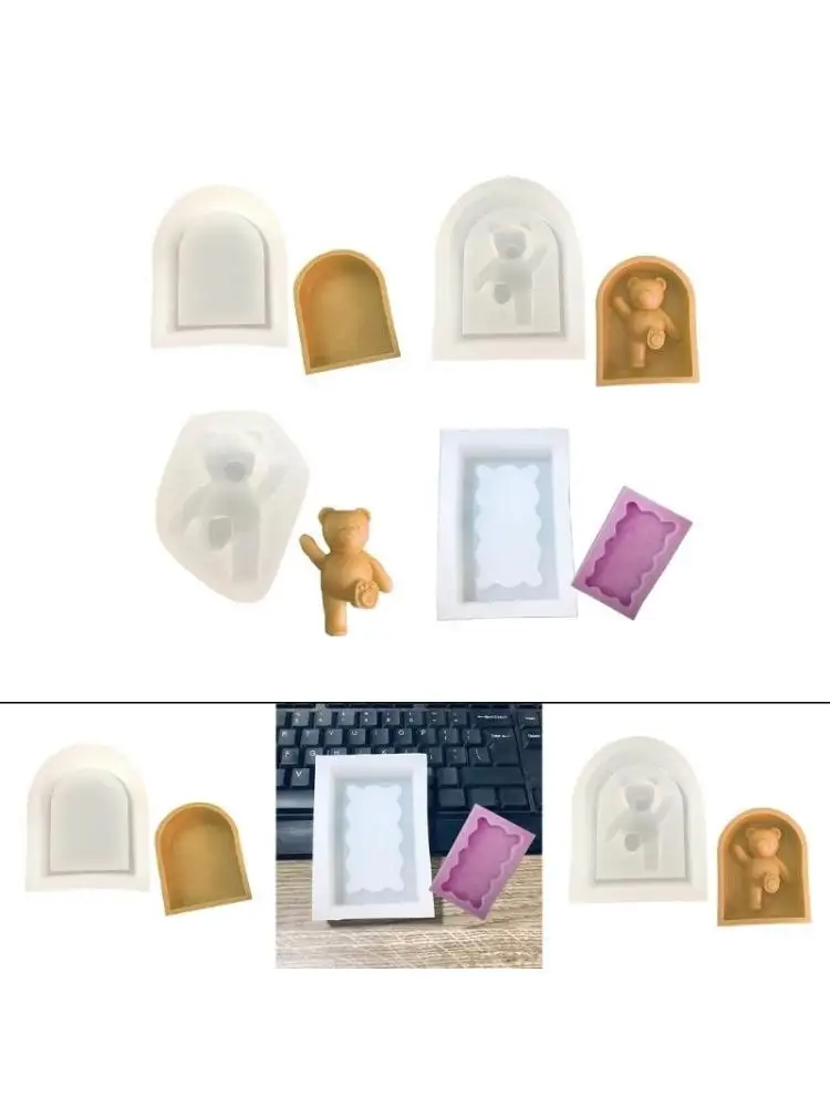 

Door Frame Bear Silicone Mold Resin Making Tool DIY Moulds Ornaments Hand-made Home Decorations Supplies