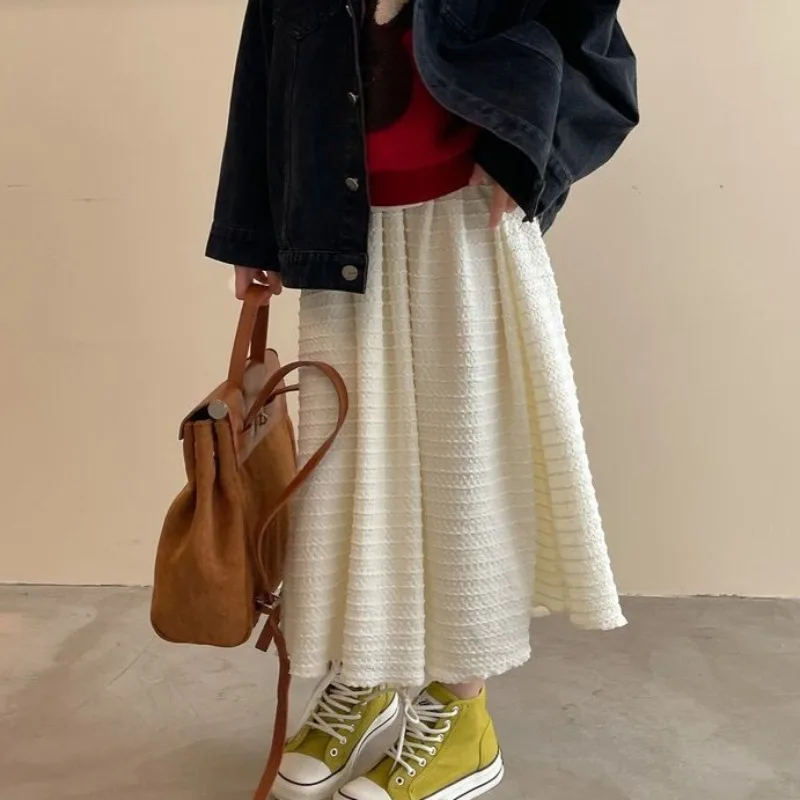 

Feifei's Wardrobe Tween Girls' Skirt 2025 Fall New Simple Stripes Versatile Casual Trendy