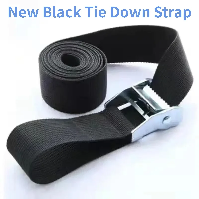 

New Black Tie Down Strap Strong Ratchet Belt Luggage Bag Cargo Lashing With Metal Buckle Dropshipping