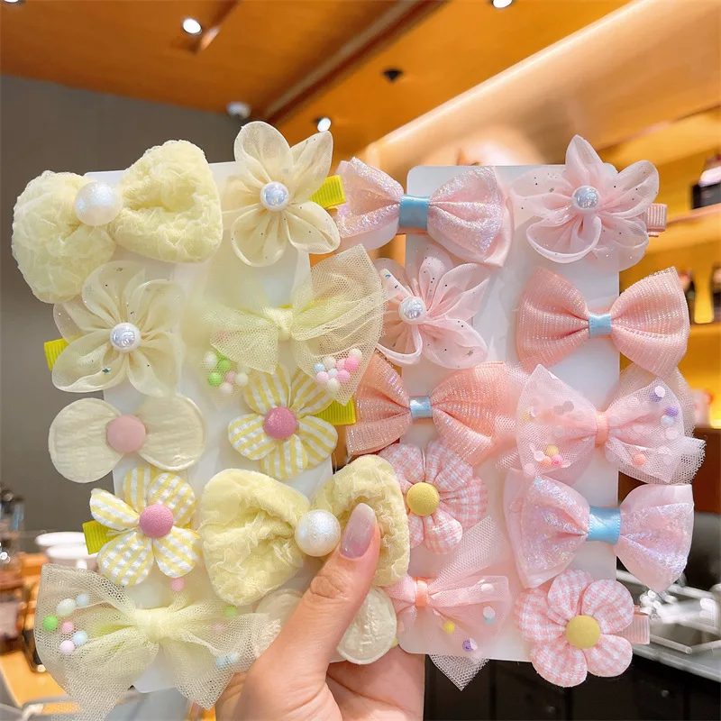 

Милые заколки-бантики с цветами для девочек, детские заколки-зажимы для волос, аксессуары для волос для девочек, украшения для головы для принцесс