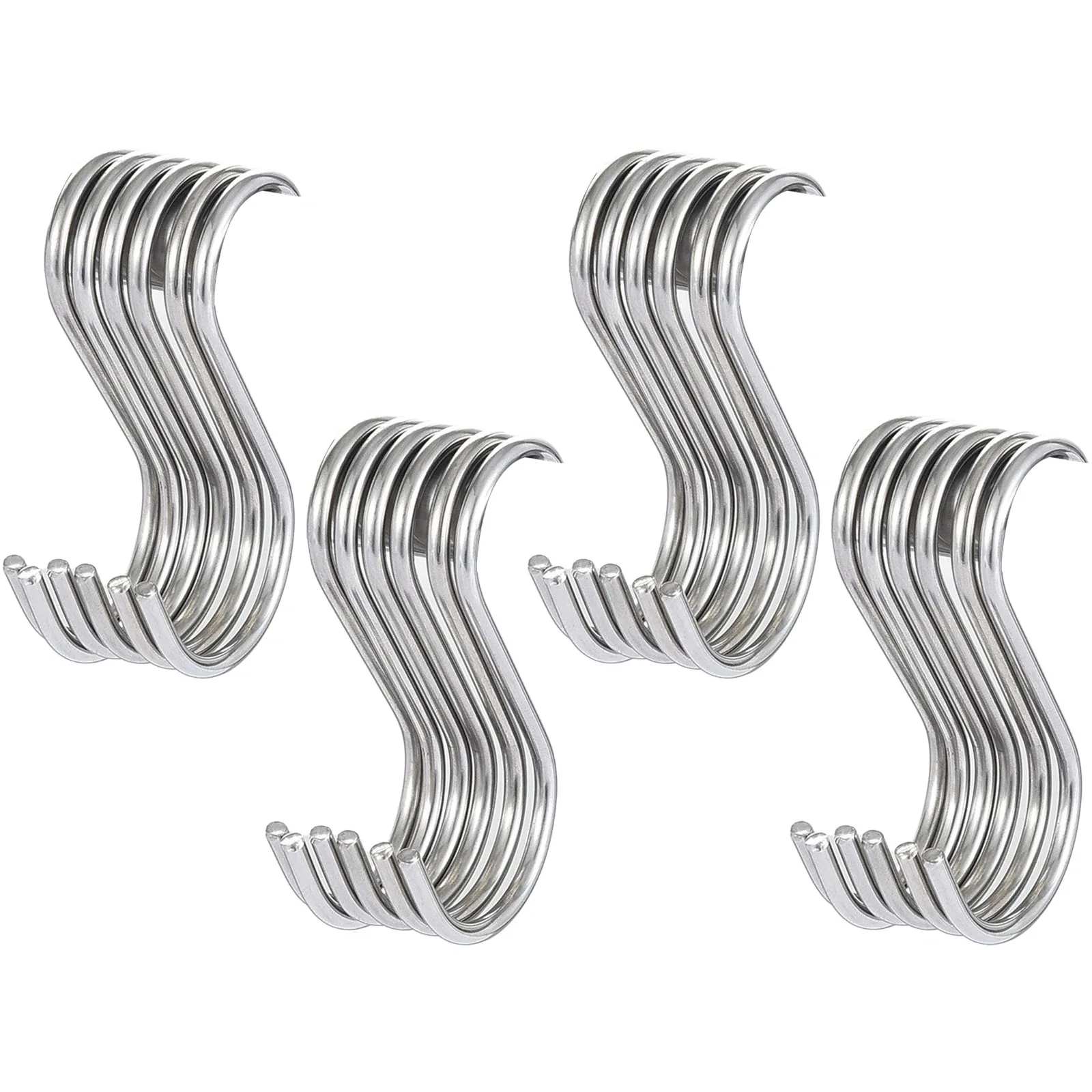 10Pcs S Shaped Hanging Hooks Hanging Jewelry Key Ring Hooks Household Kitchen Storage Hook Solid Polished Stainless Steel Hook