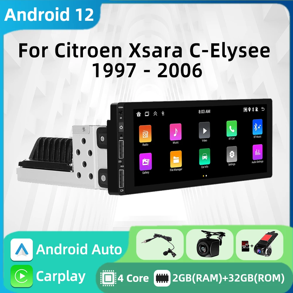 

1din Android Car Multimedia for Citroen Xsara C-Elysee 1997 - 2006 1 Din Radio Stereo Head Unit Carplay Autoradio GPS Navigation