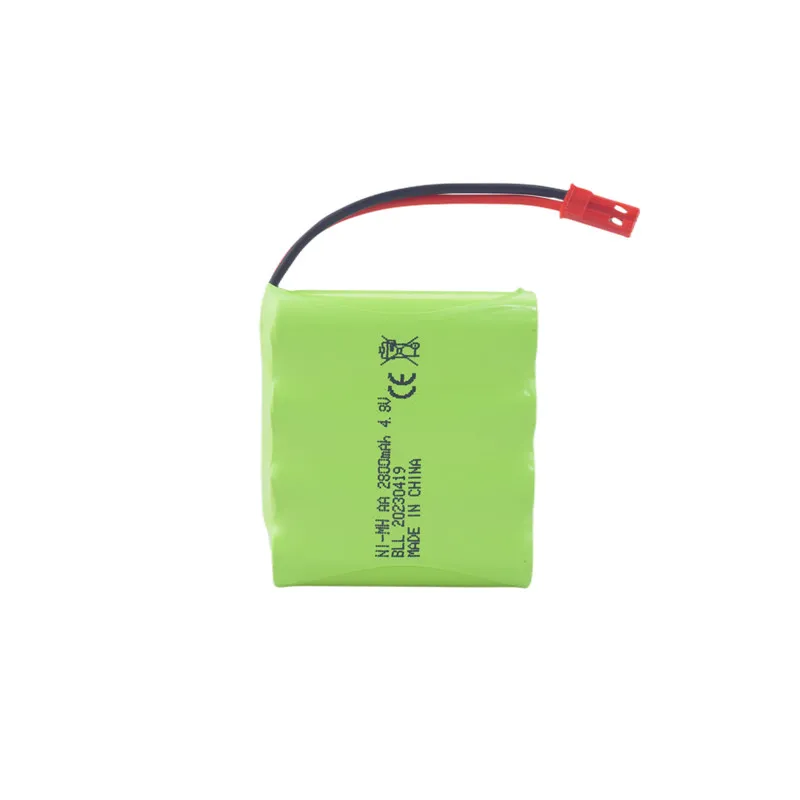 Pacco batteria 2 pezzi 4.8V 2800mAh con spina JST-2P + cavo di ricarica USB per giocattoli elettrici, escavatori, camion e veicoli di ingegneria