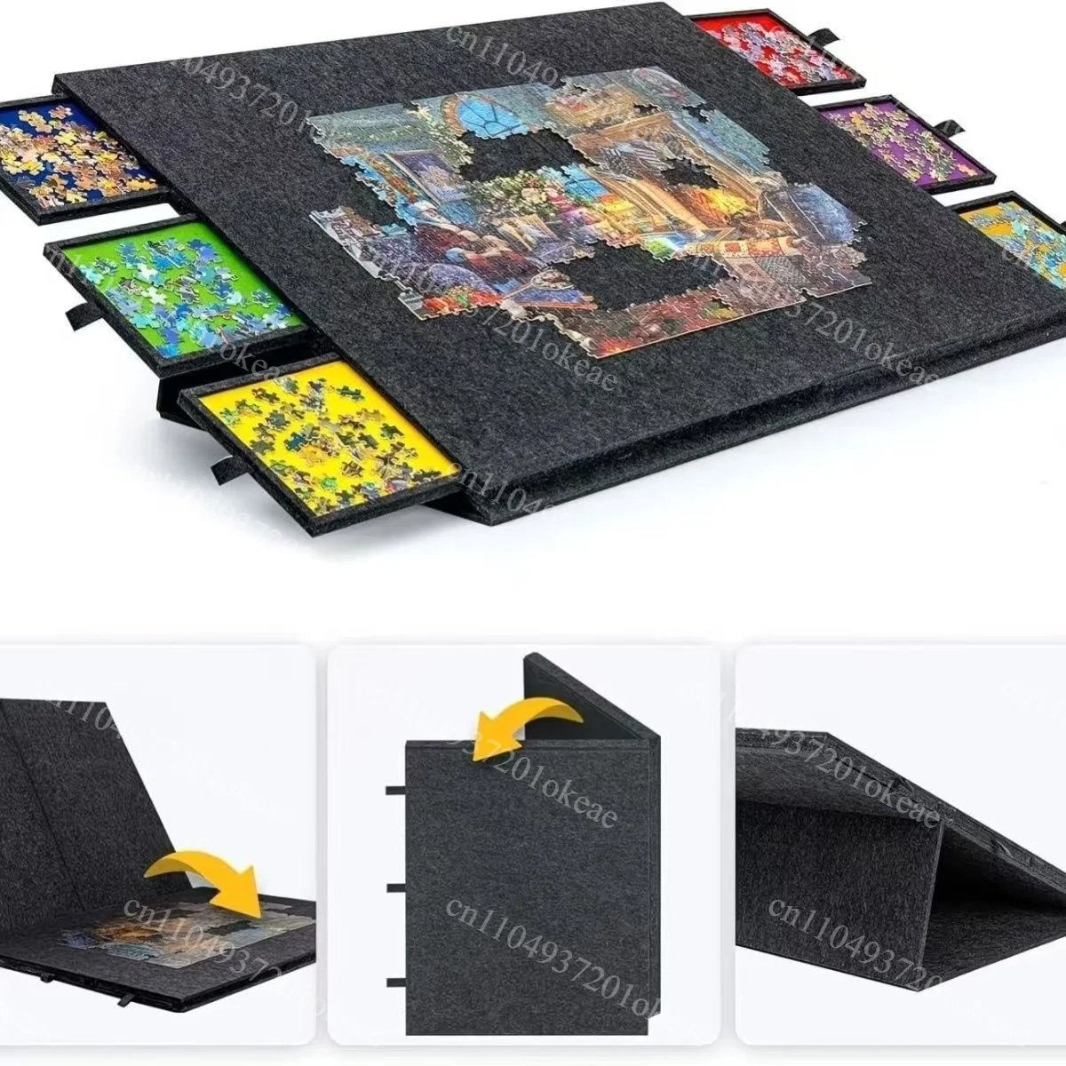 Jigsaw Puzzle Sorting Board With Stand Lid 6 Drawers, Portable Table for 2000 Pieces Puzzle