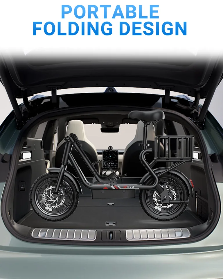 DYU C4 14 inch Folding Electric Scooter Mini E-Bike 500W Peak 20MPH 280Wh Battery Compact City Commuter E-Scooter Style UL2849 image 5