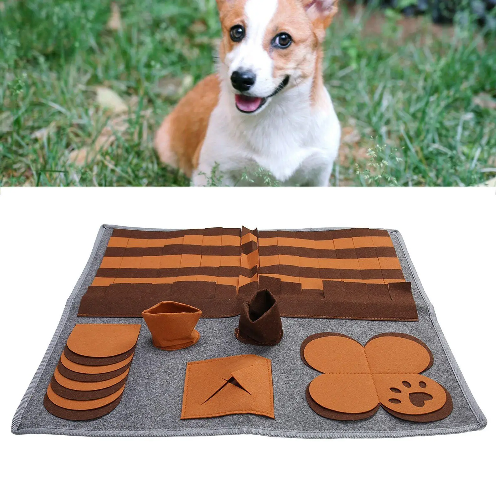 Interactive Pet Feeding Mat with Slip-Resistant Bottom - Natural Foraging Nose Training  for Dogs - for indoor Use