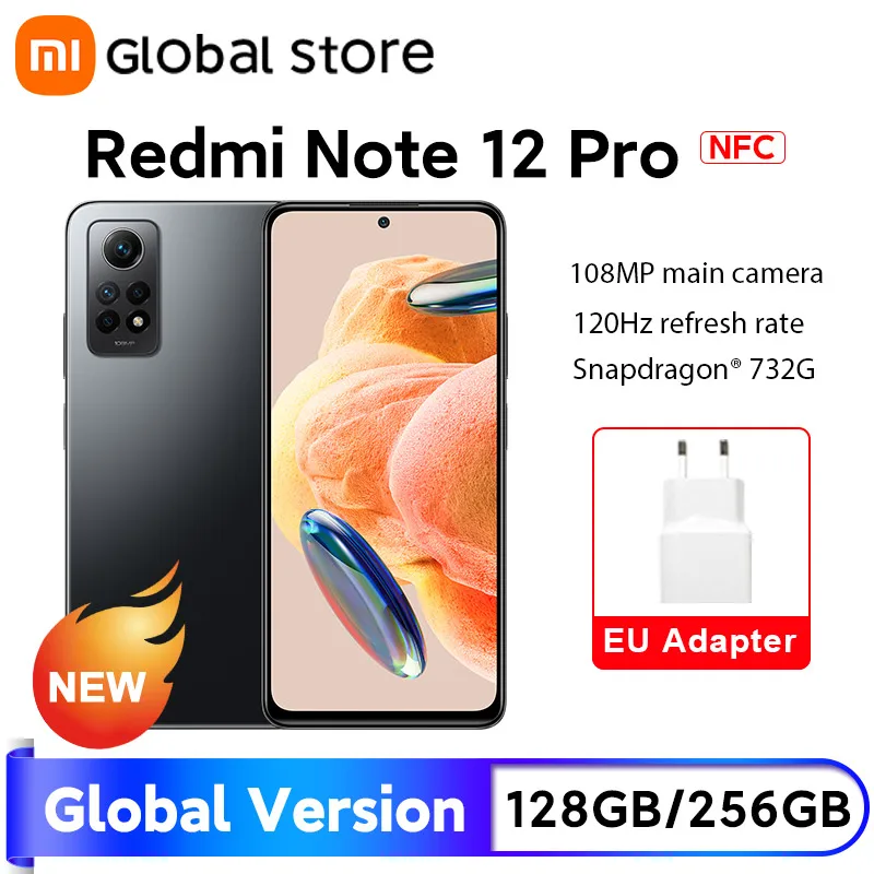 nova versao global xiaomi redmi note 12 pro 4g 67w carregamento 128gb 256gb rom snapdragon 732g 120hz display amoled camera 108mp 01