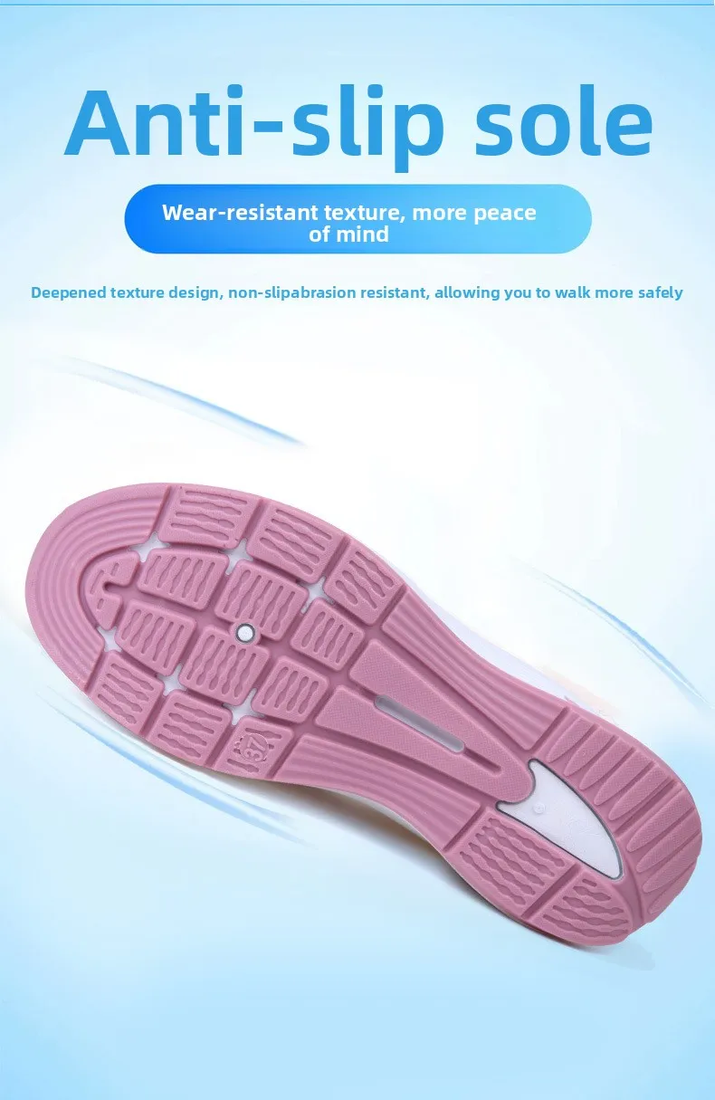 Damen-Slipper aus hohlem Netzstoff, atmungsaktiv, gestrickt, dicke Plattform, leicht, rutschfest, lässige Loafer für Mütter, Senioren, Outdoor – Detail 8