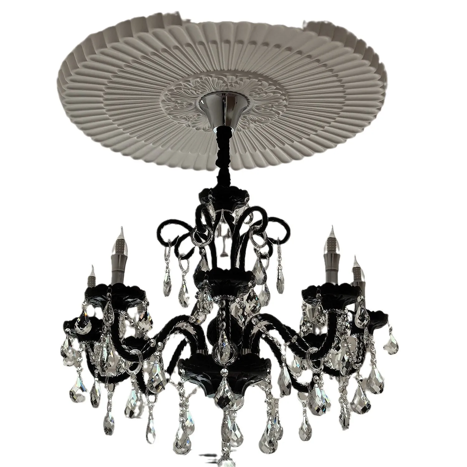 

Candle crystal light living room main light premium bedroom black water