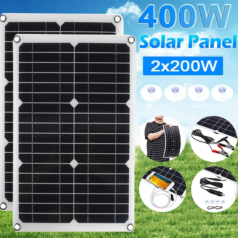 200W 400W Panel słoneczny 18V ogniwo słoneczne 10A-100A kontroler ogniwa słoneczne do telefonu RV samochód MP3 ładowarka padów zewnętrzne zasilanie