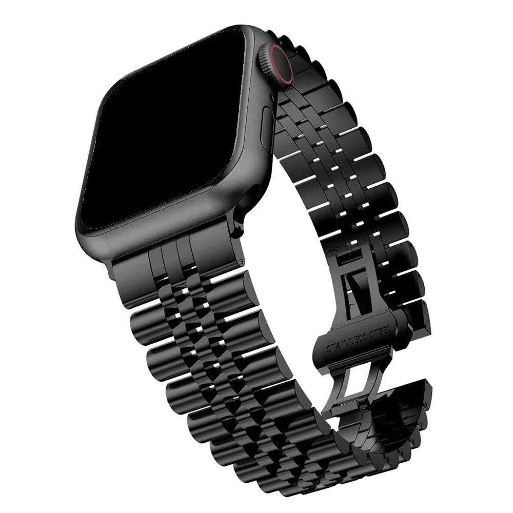 Para Apple watch Ultra/2 49mm 9 8 7 45mm 41mm correa de Metal pulsera de alta gama de acero inoxidable para iWatch 6 5 4 3 SE 44mm 42mm 40mm