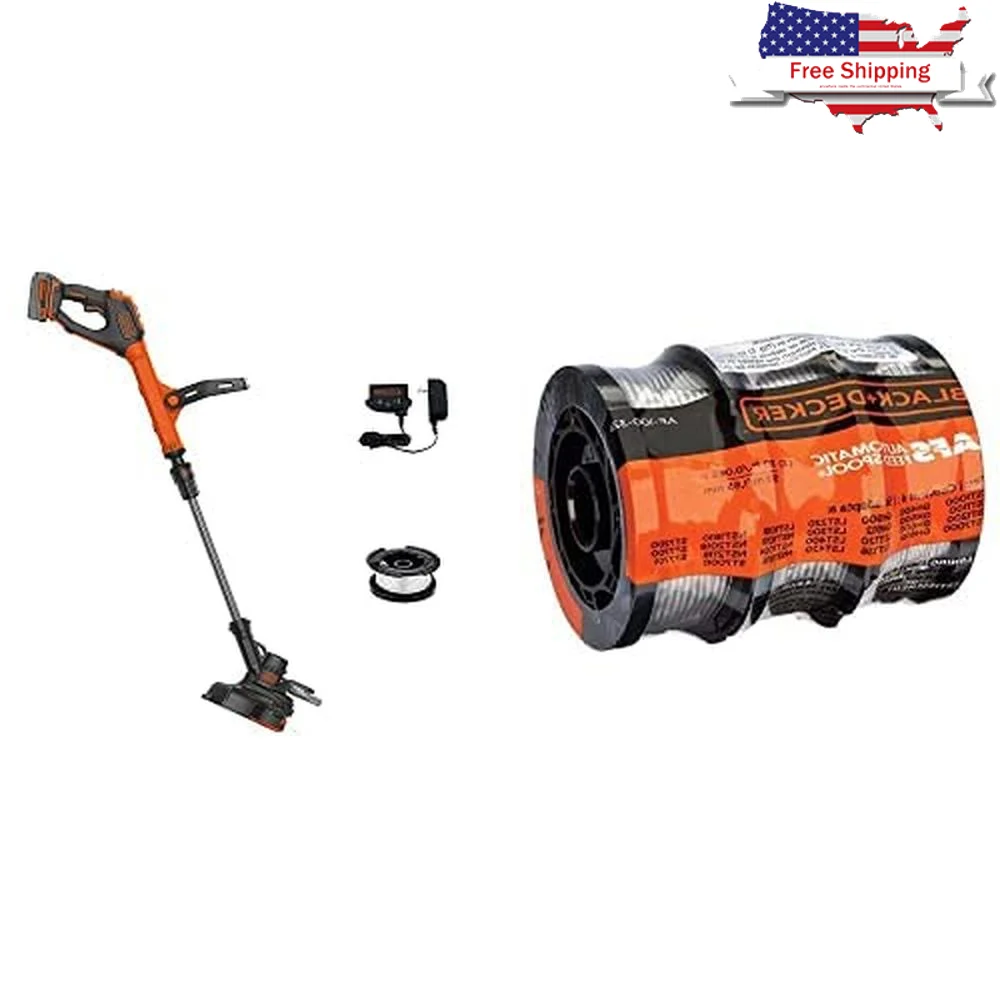 20V MAX Cordless String Trimmer 3-Pack Combo with 30ft 0.065in Line Converts to Wheeled Edger Compatible with Multiple Models