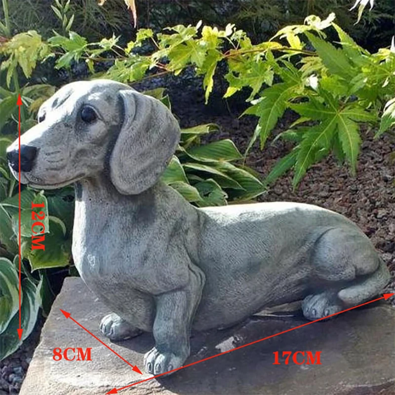 Dachshund Statue Garden Decor Resin Crafts Dog Lover Gift Sculpture Patio Lawn Courtyard Home Decoration
