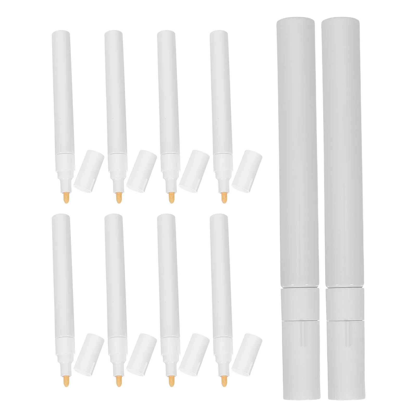10Pcs Refillable Empty Paint Pen Tubes Sturdy Material Smooth Application Touch Up Detailing Art Craft Refillable Marker Pen