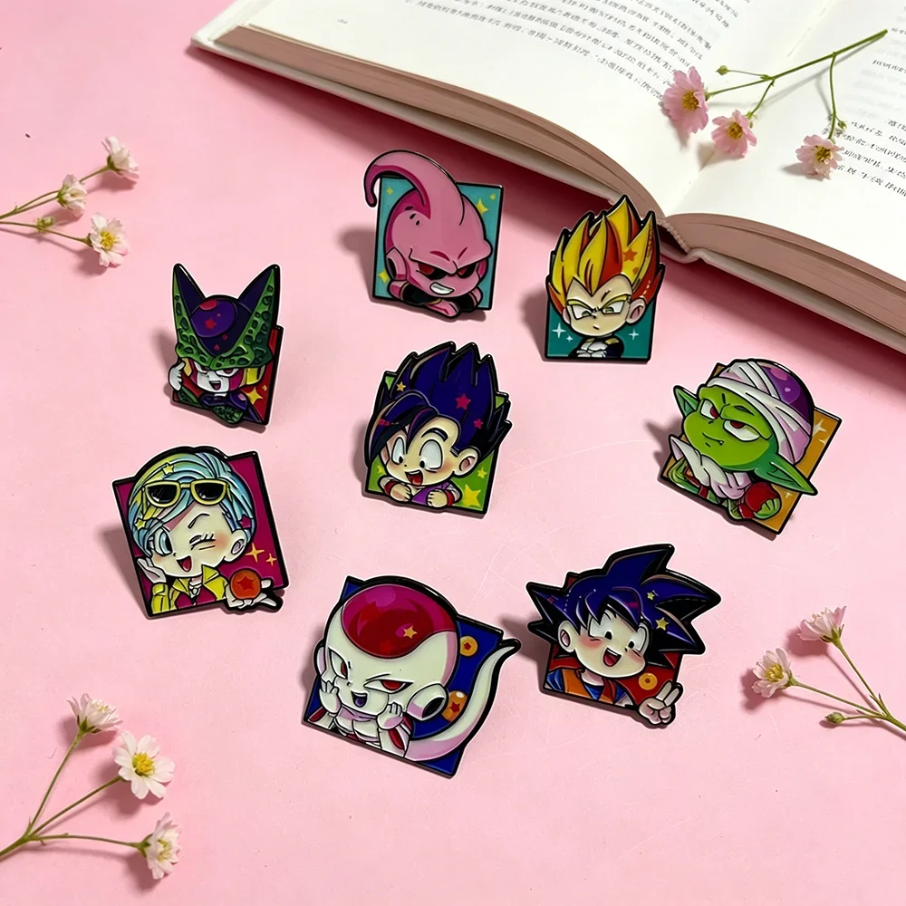 8 Stück Dragon Ball Anime Anstecknadeln Niedliche Manga-Charaktere für Rucksäcke Fan-Kollektion – Detail 3