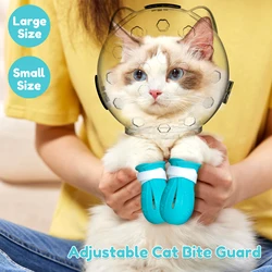 Cat Muzzle Anti-Bite Breathable Protective Space Hood Mask Cover Muzzle Helmet Cat Grooming Transparent Space Hood Pets Supplies