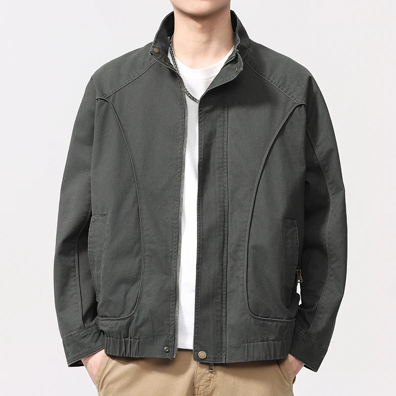 

Men Streetwear Retro Fashion Loose Casual Spring Autumn Bomber Cargo Jacket Cityboy Plus Size Varsity Jacket Coat Outerwear