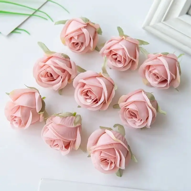 100 Stück billige Rosen köpfe für zu Hause Hochzeit liefert Dekoration DIY Weihnachts girlande Zubehör Sammelalbum Seide künstliche Blumen