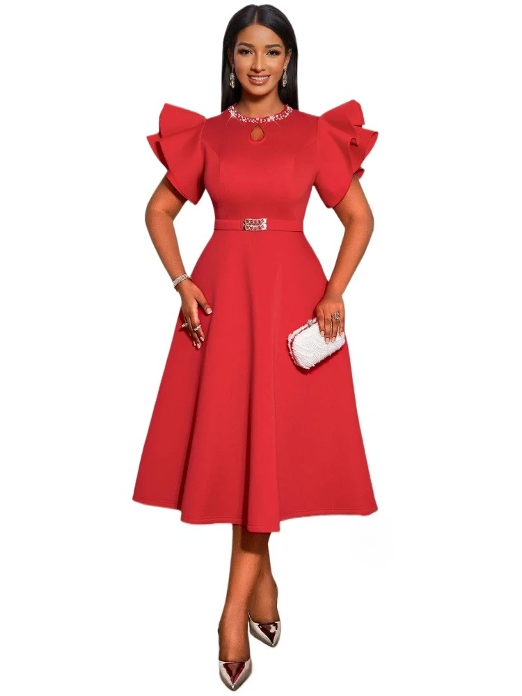 

S-4XL Plus Size African Party Dresses for Women Dashiki Sexy Midi Dress Elegant Outfits Muslim Wedding Evening Gown 2026