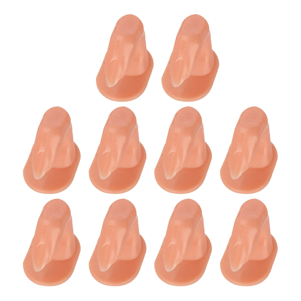 

10pcs Nail Art Practice Tools Reusable Manicure Training Fingers False Nails St for Acrylic Gel Beginner Salon