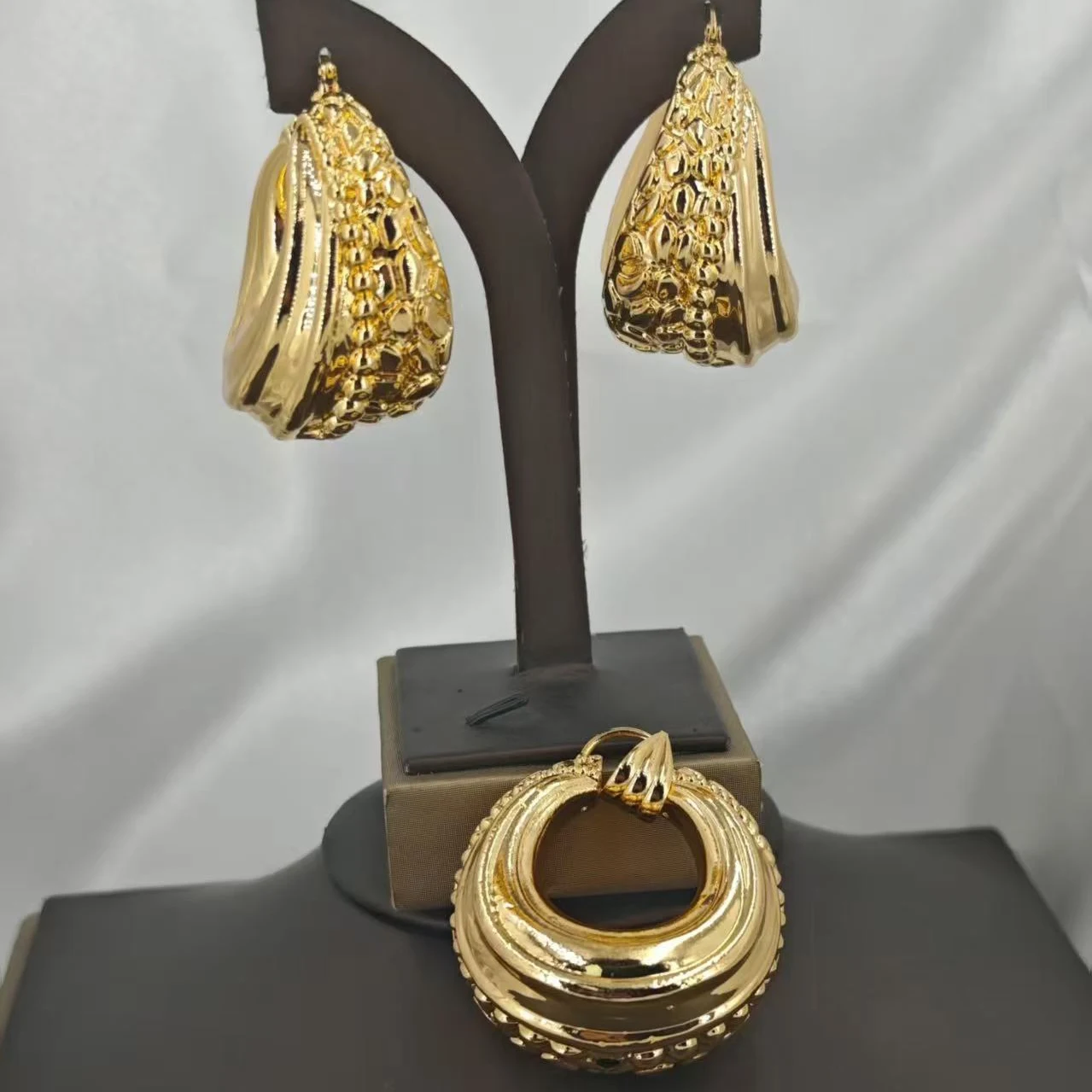 

Новейший блестящий персональный легкий комплект ювелирных изделий из двух предметов, очаровательные серьги-воротники, свадебная вечеринка, бесплатная доставка, ювелирные изделия