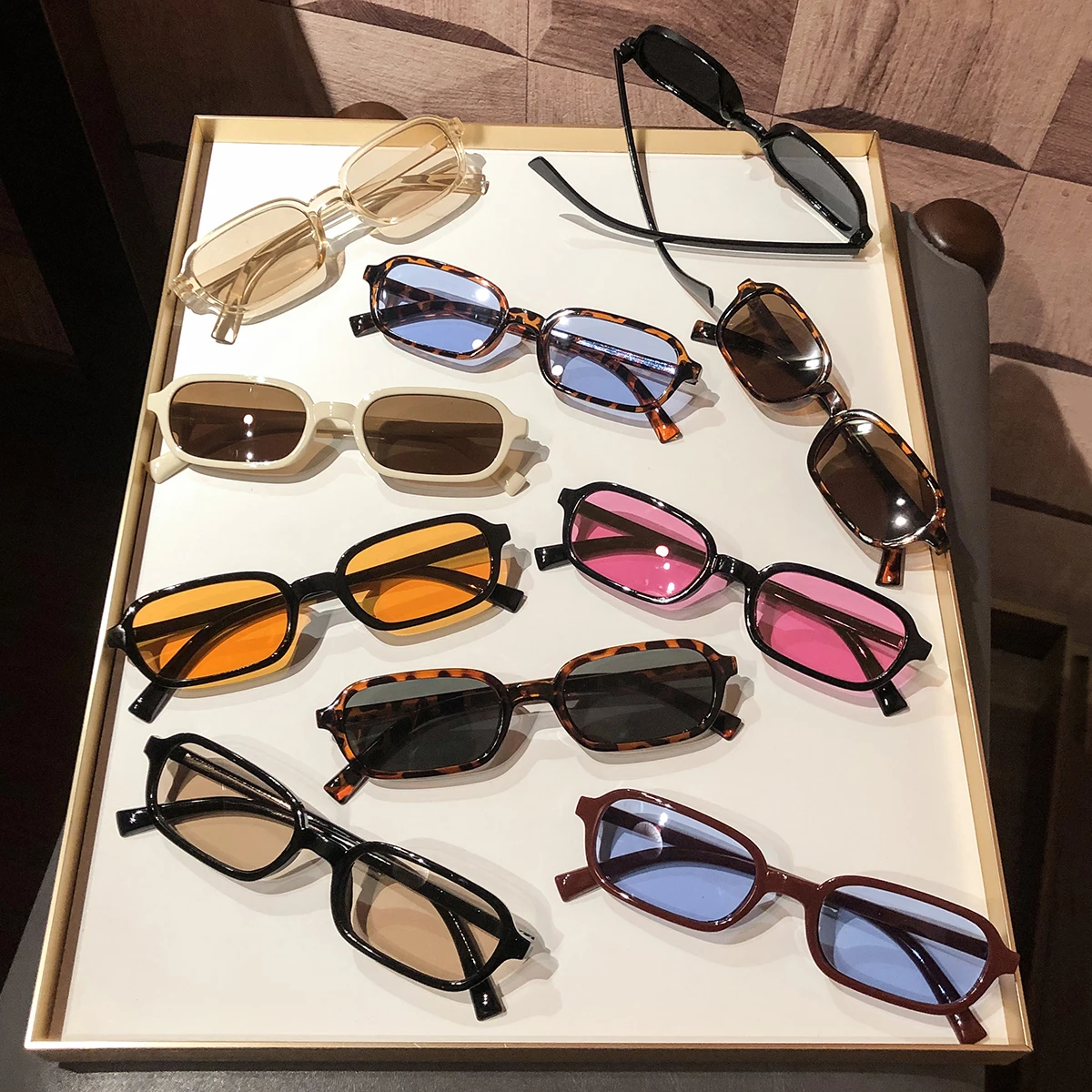 10 Pairs of Women's Plastic Rectangular Full-Frame Simple Casual Trendy Avant-Garde Fashionable Versatile Decorative Glasses, Fashion Glasses