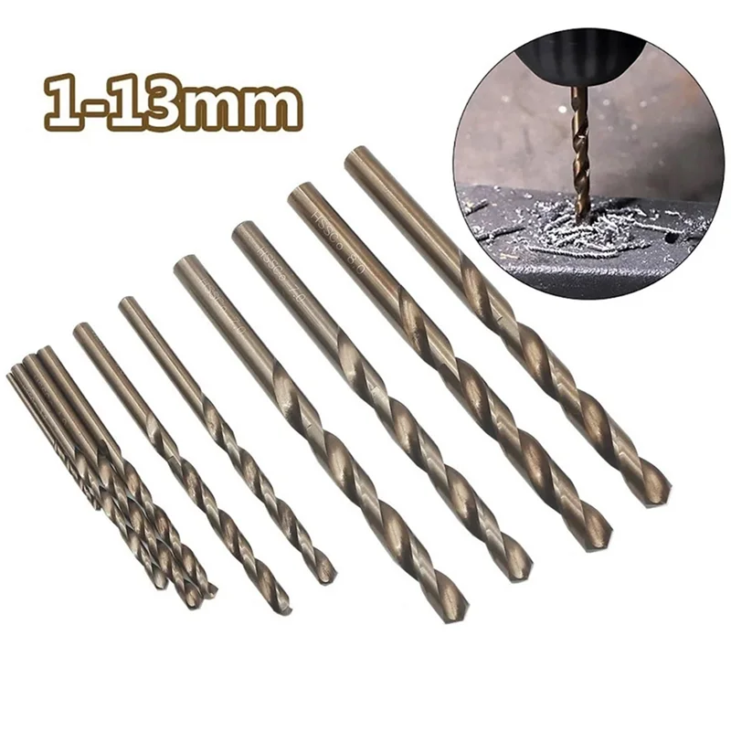 

ABAH-2 Set 1.0-13Mm Cobalt Coated Drill Bits HSS M35 Electric Drill Bit For Wood Metal Steel Hole Cutter Woodworking Drilling