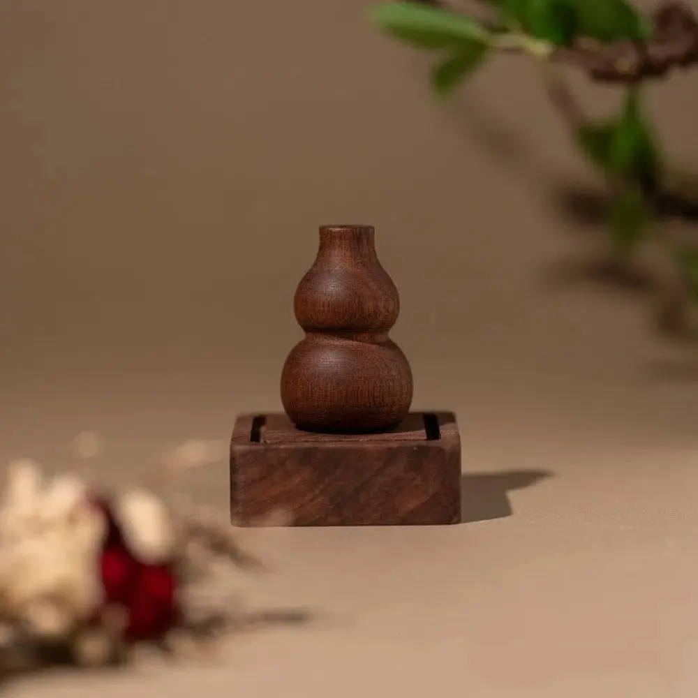 

Desktop Ornament Wood Oil Diffuser No-Oil Fresh Air Oil Fragrance Diffuser Wooden Base Portable Mini Flower Vase Art Flower Pot
