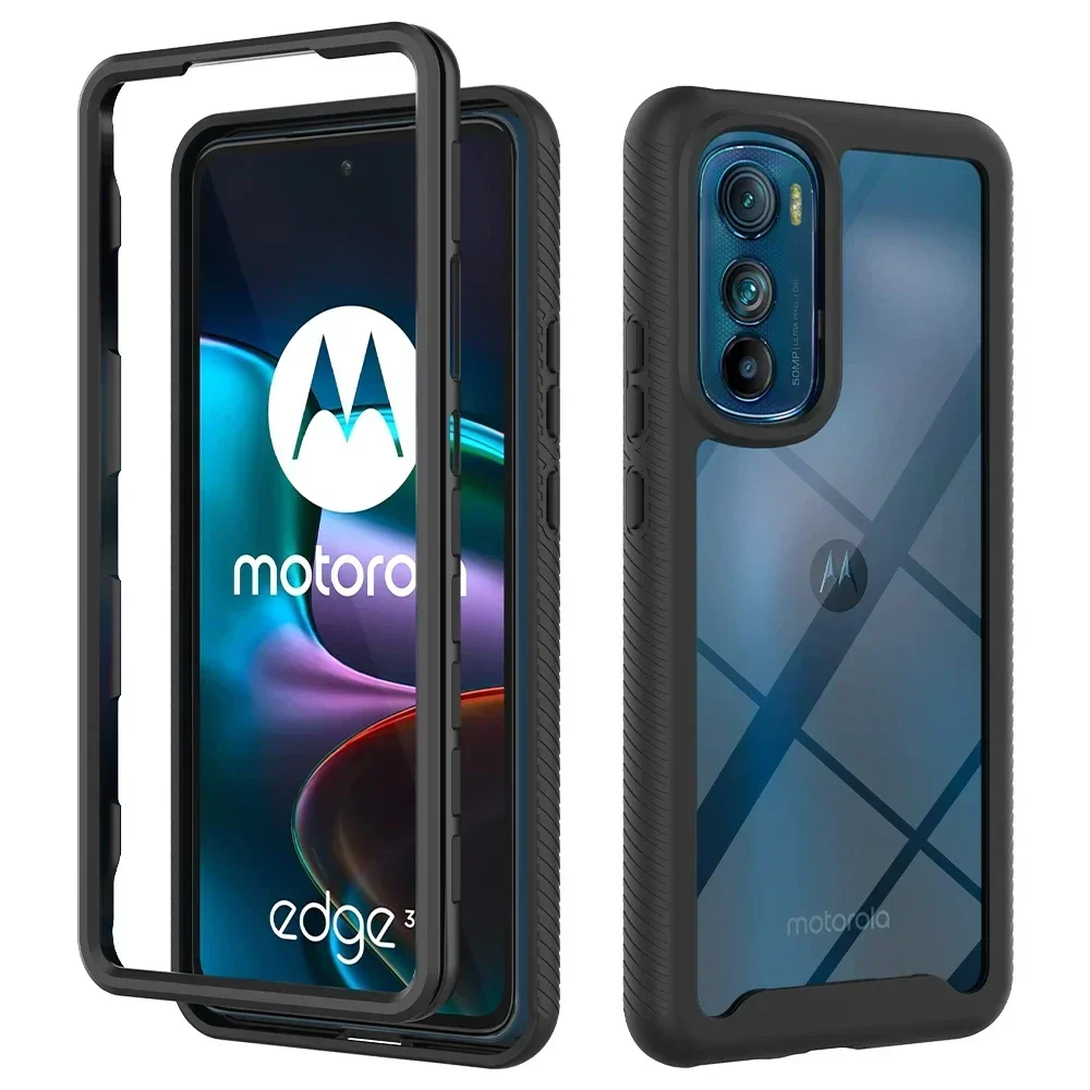 Hybrid Rugged Armor Shockproof Case For Motorola Moto Edge 30 40 Pro 20 Lite Plus 2022 2023 TPU Plastic Transparent Phone Cover