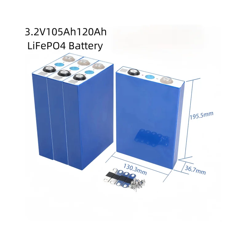 

EOENKK 3.2V105Ah120Ah LiFePO4 Battery Cells Rechargeable Battery Pack for Solar Li-Ion High Current Rechargeable Power Cell 3.2V