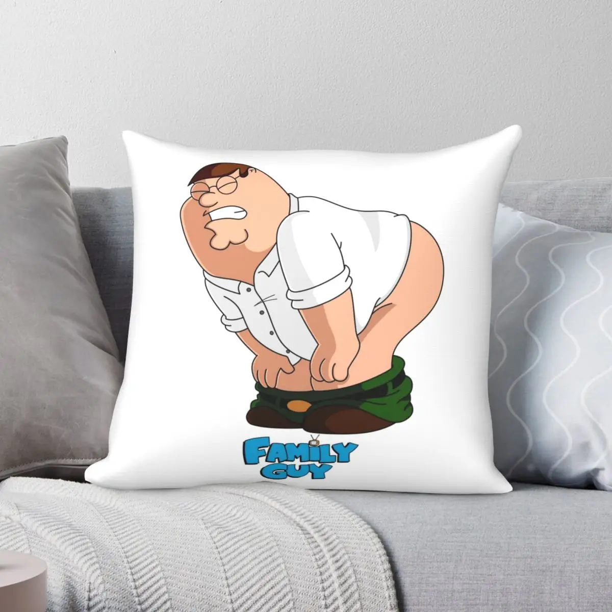 

Peter GRiFFiN Square Pillowcase Polyester Linen Velvet Printed Zip Decor Home Cushion Cover 18"