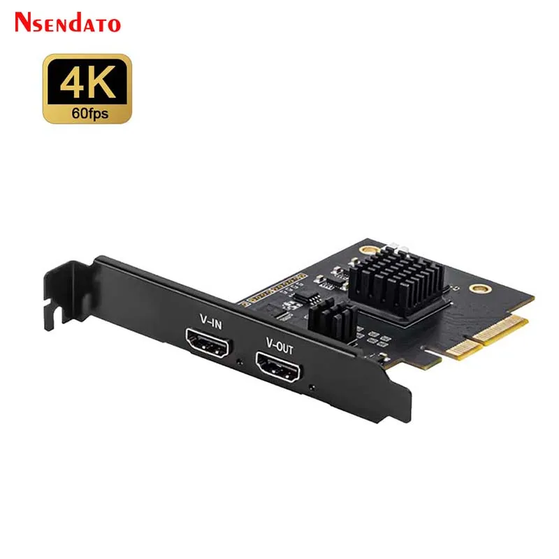 4K 60fps HDMI Video Capture Card Box with loop UHD PCIe Video Recorder Game Audio Capture Card for live Streaming Broadcast 2160