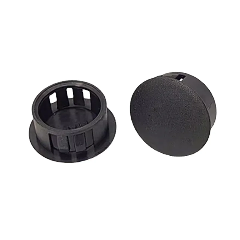 Snap-on Hole Plug 5mm~50mm Black Round Plastic Blanking End Caps Tube Pipe Inserts Plug Bung