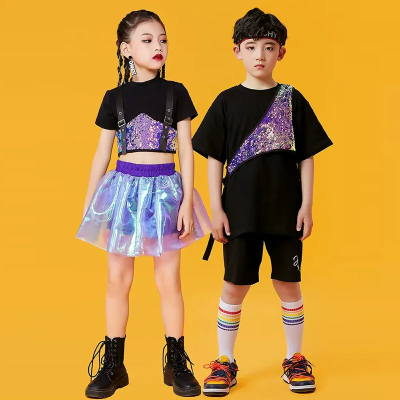 أزياء رقص الجاز الصيف الفتيات الهيب هوب المنصة التشجيع أزياء مسرحية الفتيات أزياء رقص المد