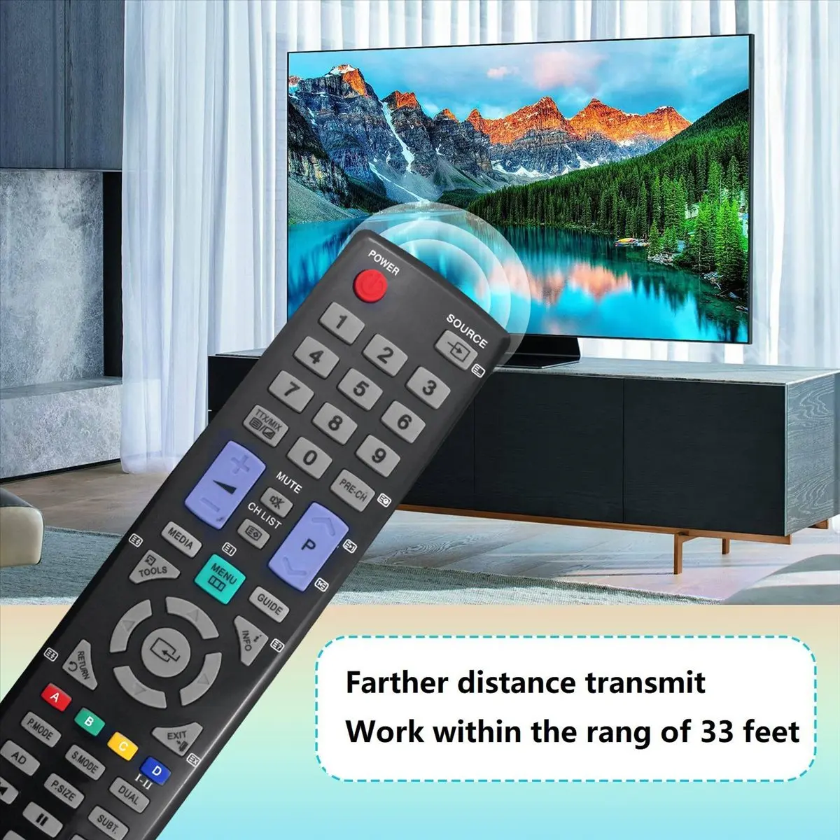 (A26M) Replace BN59-01012A Remote Control for Samsung LE22D450 PS42C430 LE32C455 PS42C450B1W LCD LED Plasma TV