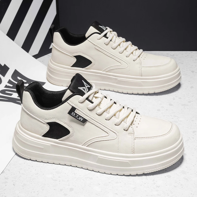 2025 Nuevas zapatillas blancas de otoño para hombre: zapatos casuales transpirables, estilo de pareja, de moda y más vendidos