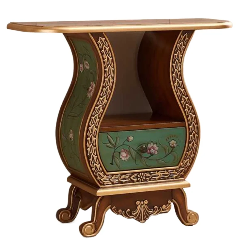 

American porch aisle cabinet, retro painted corridor table side cabinet, decorative solid wood storage