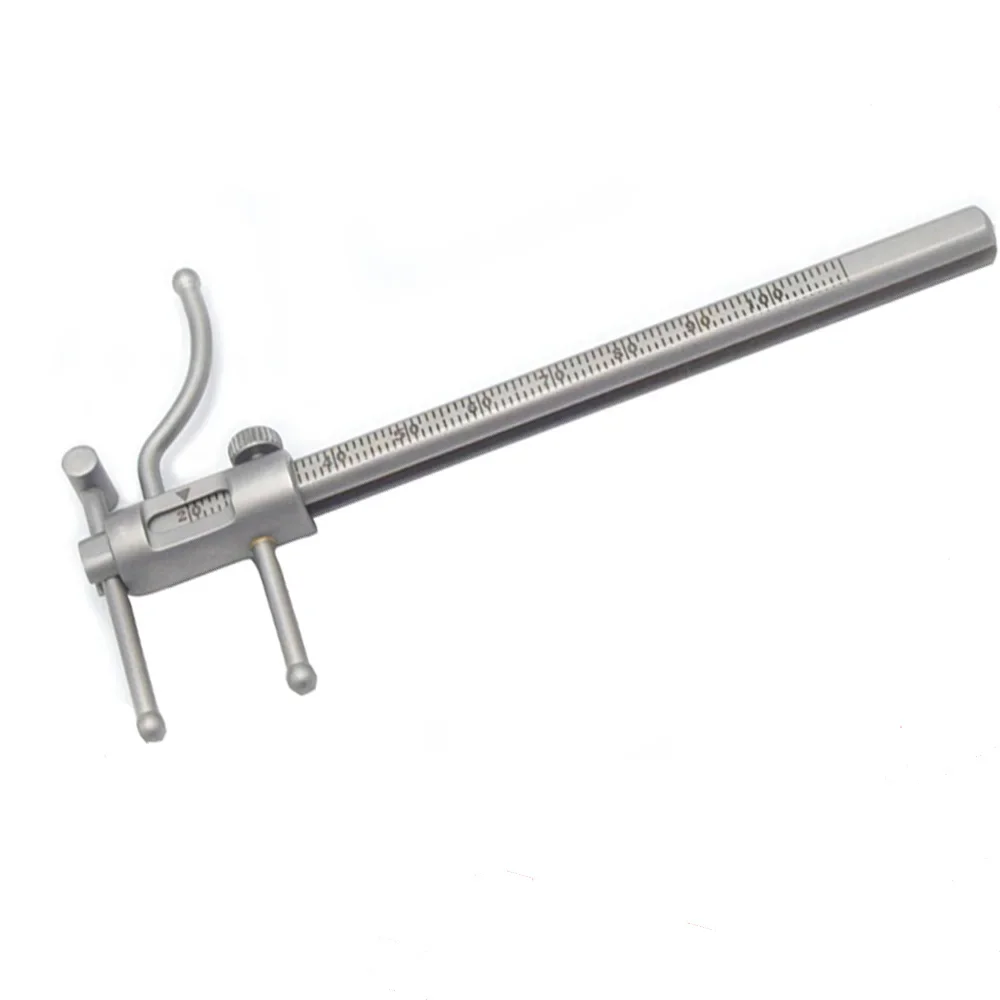 2Pcs Stainless Steel Dental Orthodontic Caliper for Chin Implant Measurement 20-100mm Sliding Measuring Ruler