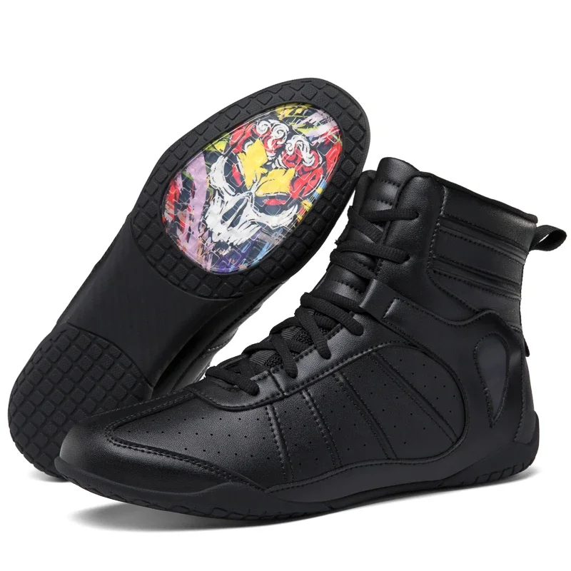 

High-Top Boxing Shoes for Fighters Martial Arts Footwear with Ankle Support Lightweight for Outdoor Gym Training Boots
