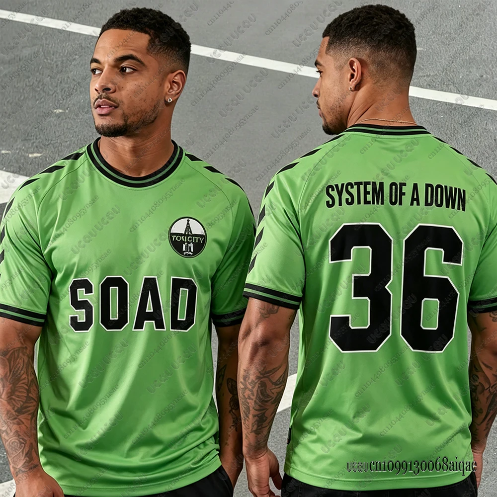 2026 SOAD System Of A Down Tour Fußballtrikot für Herren – Sommerliches, schnelltrocknendes Rock-T-Shirt mit Rundhalsausschnitt, lässige Sport-T-Shirts, Herren-Oberteile – Detail 8