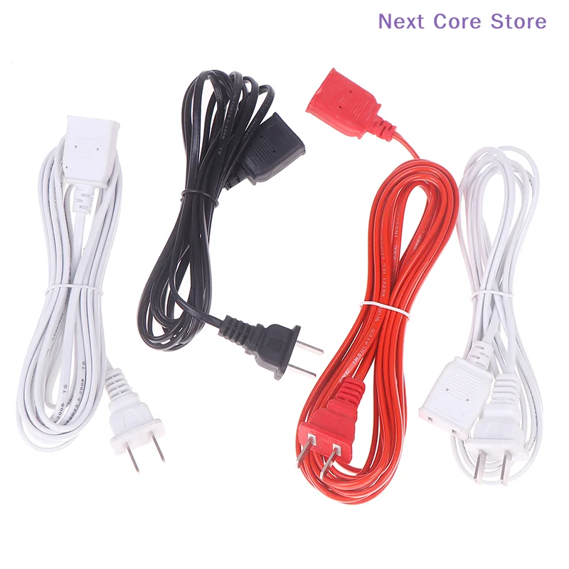 [NC]PVC AC Power Cord White Black Red Line With ON/OFF Switch Button Cables Wire Two-pin Plug Cable Extension Cords Adapter[NC]