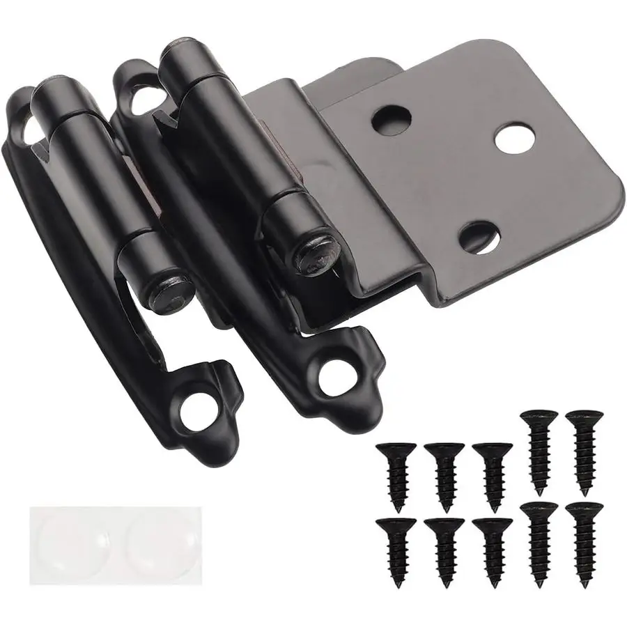 3 8 Inset Cabinet Hinges Black 25 Pair 50 Pcs Offset Self Closing Matte Black Cabinet Hinges for Kitchen Cabinets w Bumpers amp