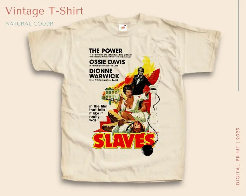 Vintage TShirt Slaves NATURAL color Men Woman Unisex T-Shirt Digital Print Sizes