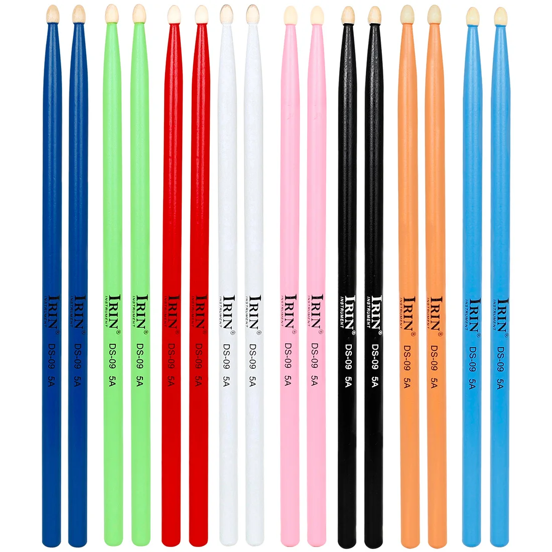 1 Pair Colorful Maple Wood Drum Sticks 5A 7A Music Band Drumsticks for Drum Practice and Stage Performance